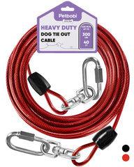 Petbobi 40ft dog tie-out cable extends outdoor freedom for large dogs.