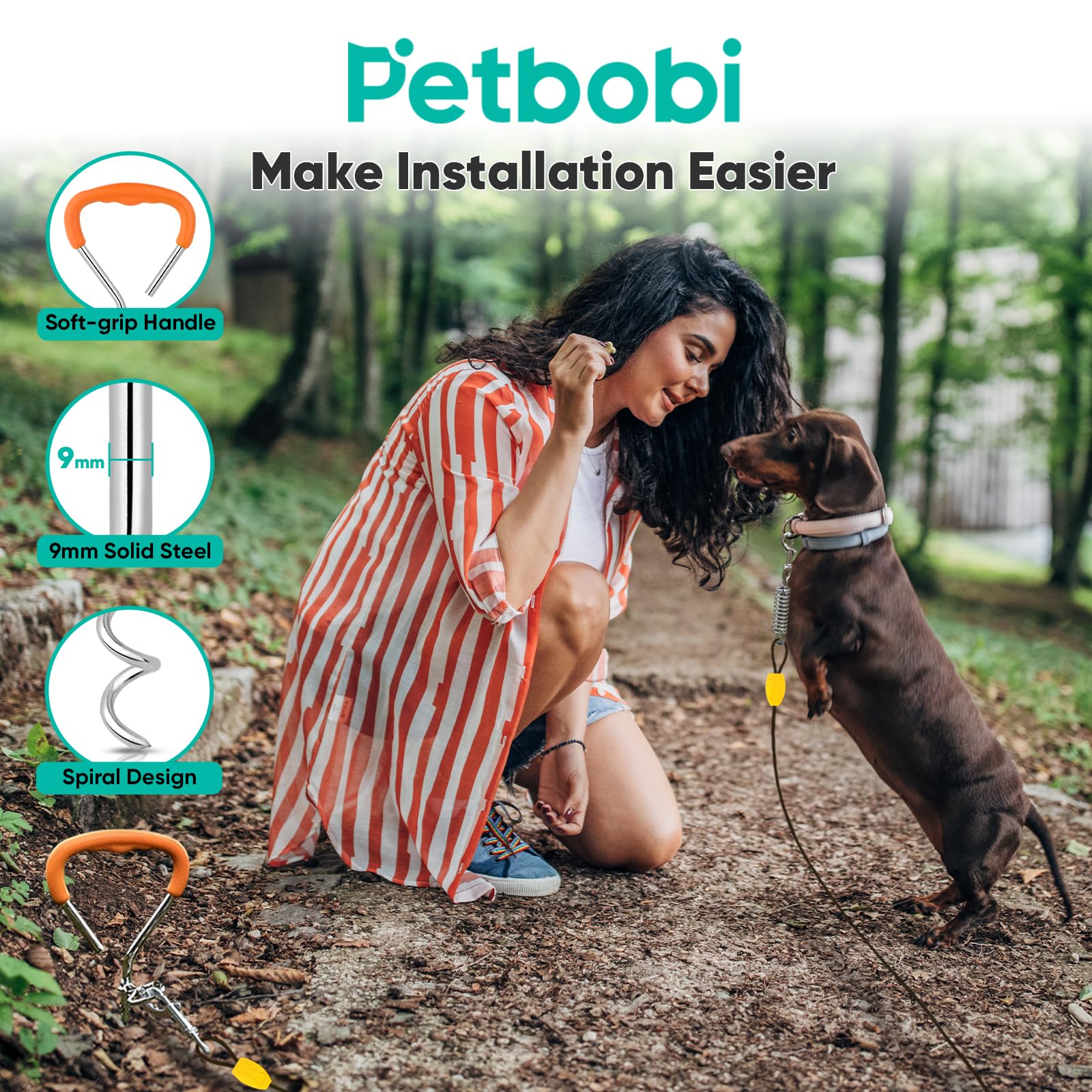Petbobi 5inch spring buffer absorbs shock to protect dogs during sudden pulls.