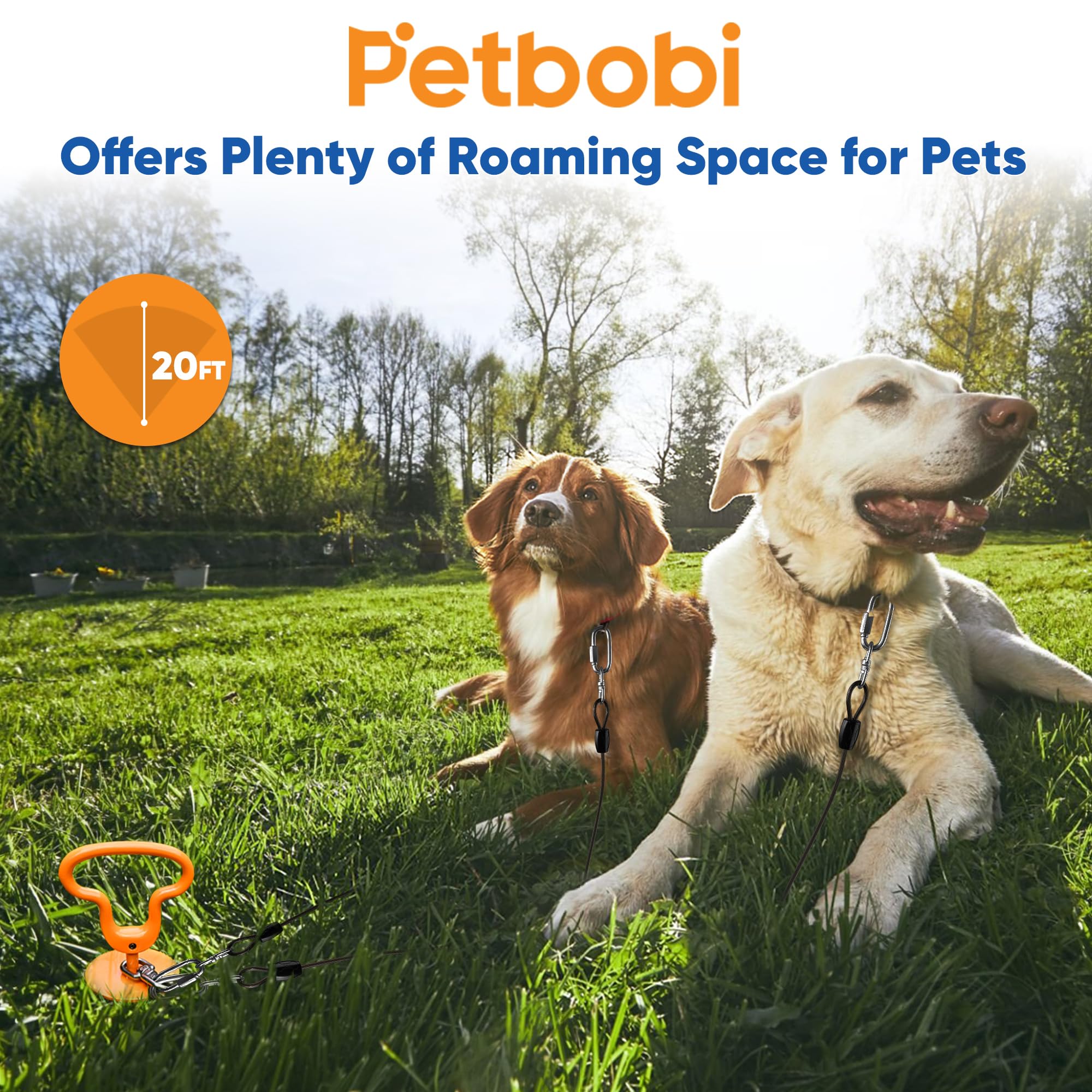 Petbobi 6mm steel cable resists chewing and weather for longevity