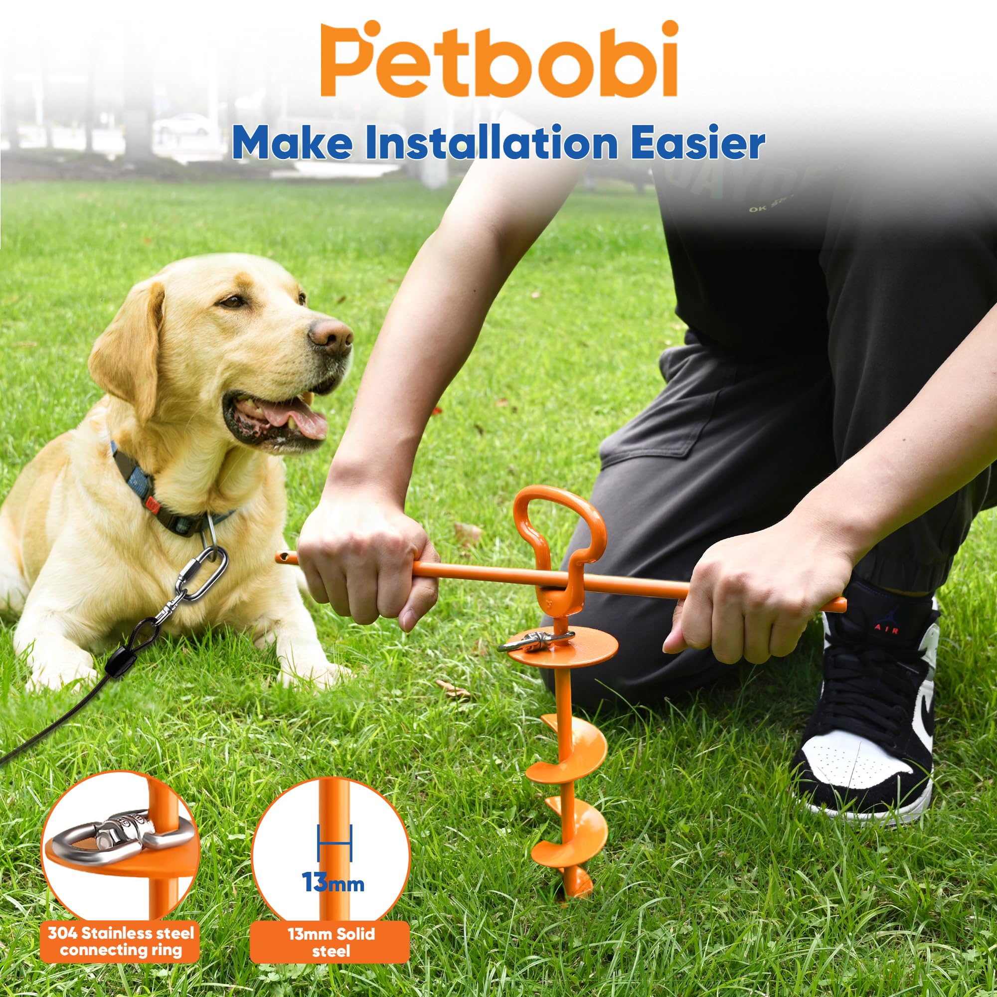 Petbobi 6mm steel cable emphasizes durability and chew-resistance for energetic dogs