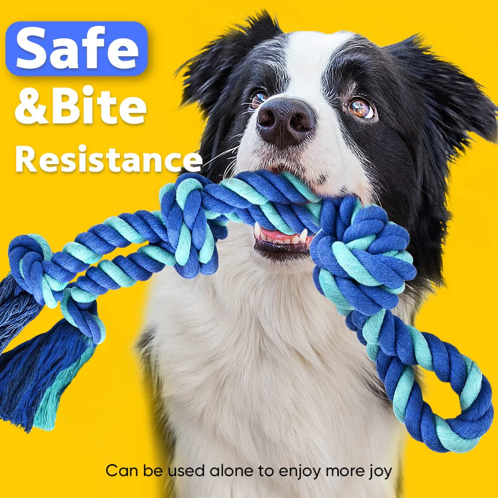 Petbobi Bungee Dog Toy dental massage feature shown with chewing knots for gum-friendly play.