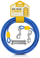 Petbobi cable de 20 pies para perros, azul, ofrece espacio seguro para explorar.