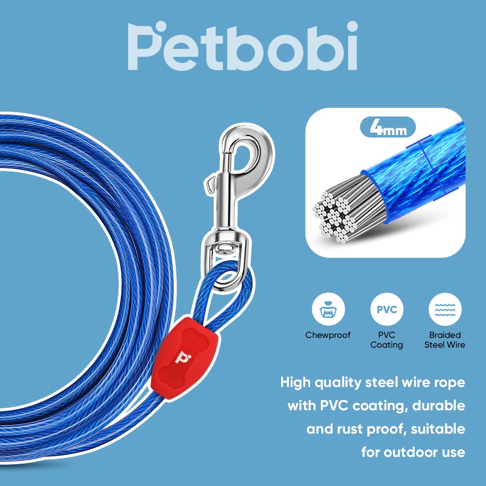 Petbobi cable para perros con recubrimiento PVC resistente a la intemperie.