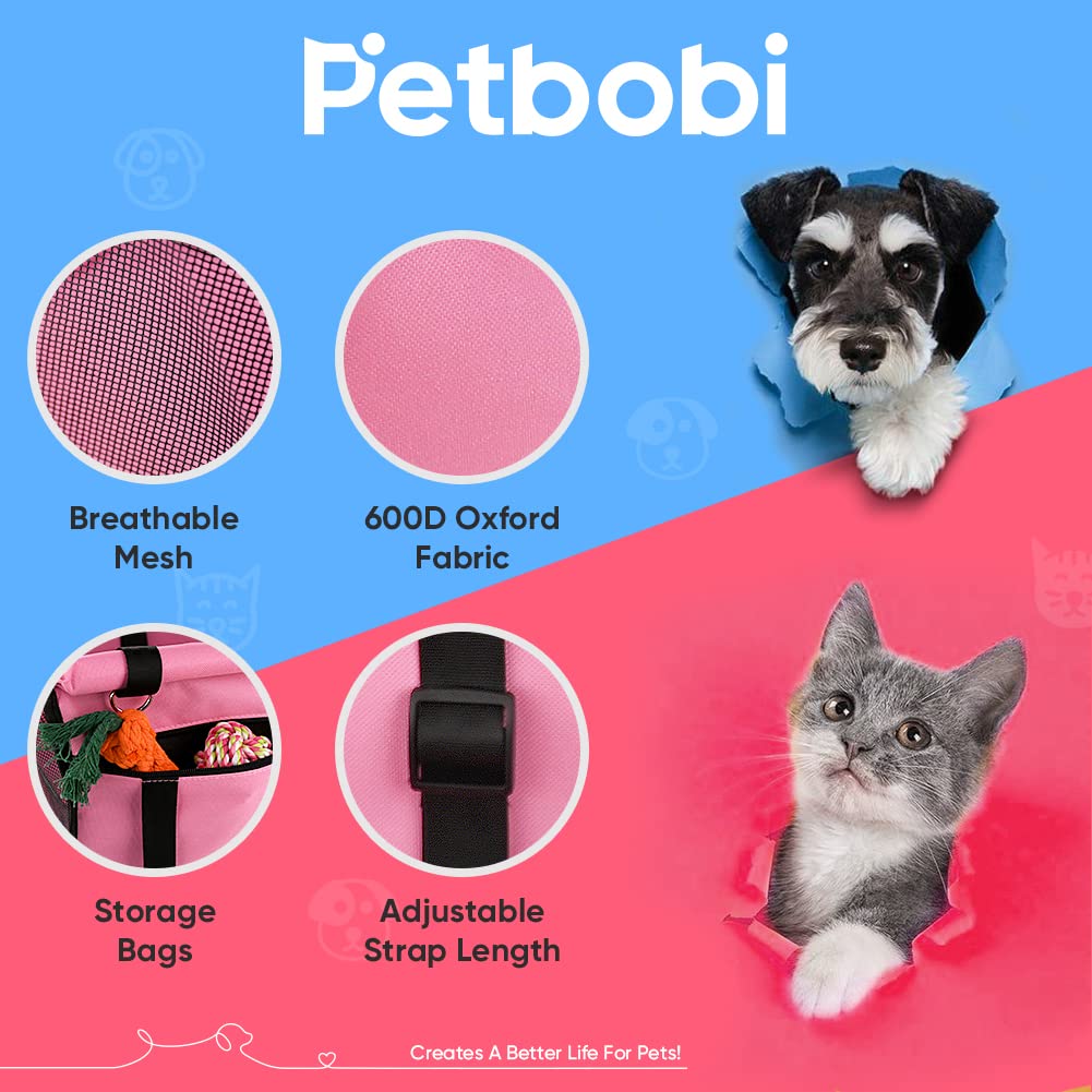 Petbobi compact booster seat fits small pets up to 15 lbs for travel.