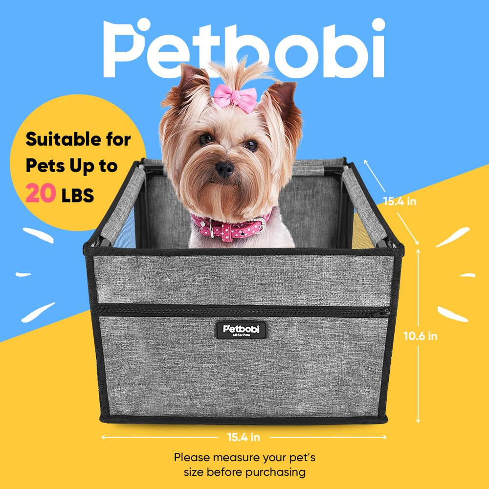 Petbobi dog car seat cationic-fabric close-up shows durable, easy-clean material