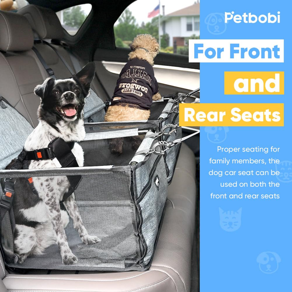 Petbobi dog car seat foldable-easy-setup fits under seats or in trunks