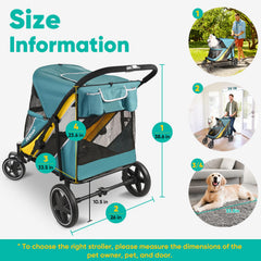 Petbobi Dog Stroller Dual Entry with Front and Rear Doors for easy access.