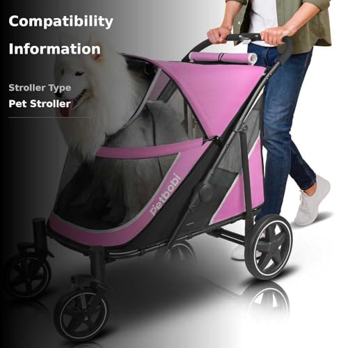 Petbobi dog stroller front entry for easy senior-dog access.