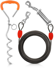 Petbobi dog tie-out cable 40ft offers safe roaming space for dogs.