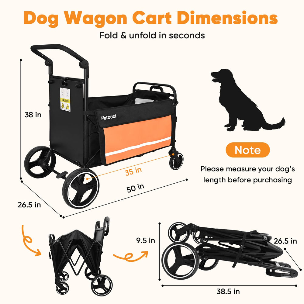 Petbobi padded seat inside the wagon provides comfortable resting during long outdoor adventures