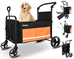 Petbobi dog wagon stroller ramp entry enables easy access for senior dogs on walks