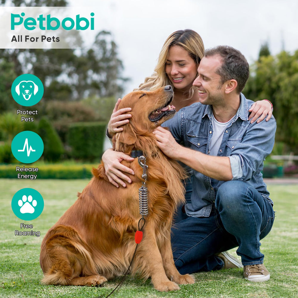 Petbobi easy-install ground stake with spiral design for quick setup.
