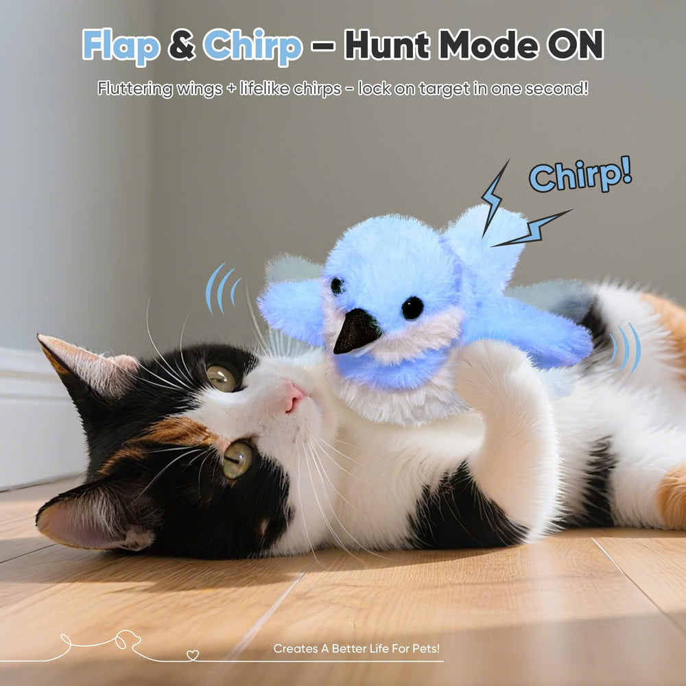 Petbobi Flappy Bird Cat Toy chirps for engaging hunting-like stimulation