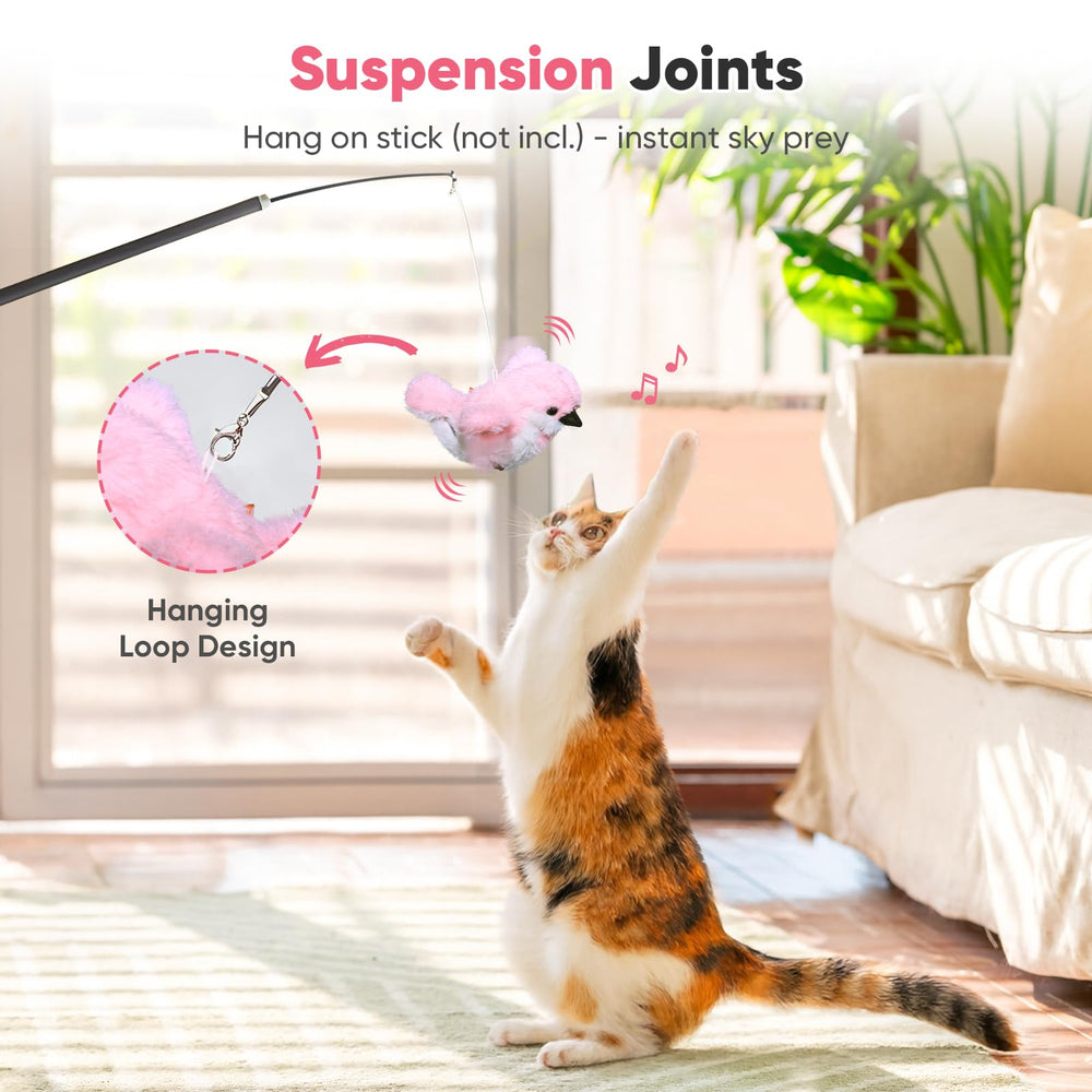 Petbobi Flappy Bird Toy soft faux fur: paw-safe, gentle texture for kicking and cuddling