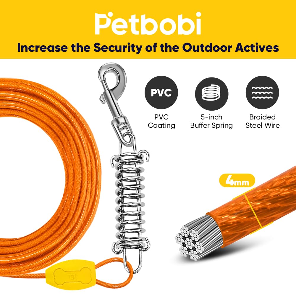 Petbobi 16-inch ground stake keeps a firm anchor in yard, camping, or beach.