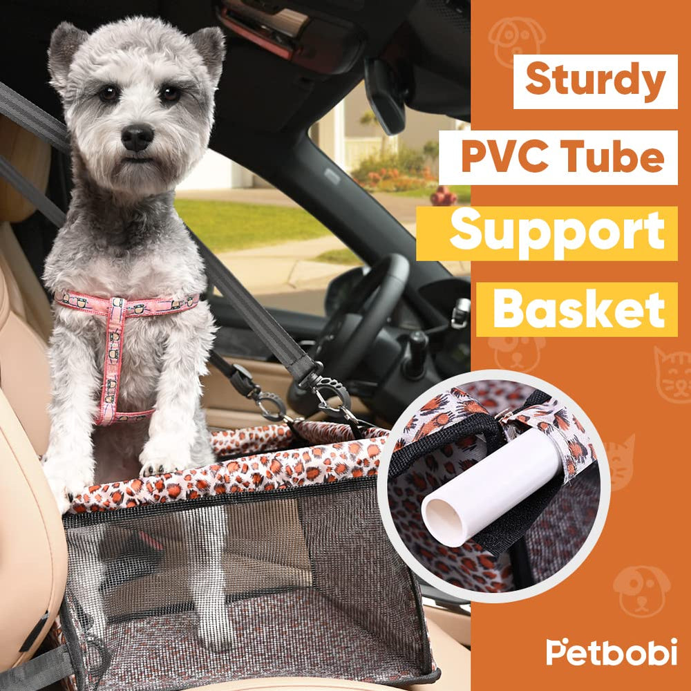 Petbobi Leopard dog car seat folded for compact storage and travel