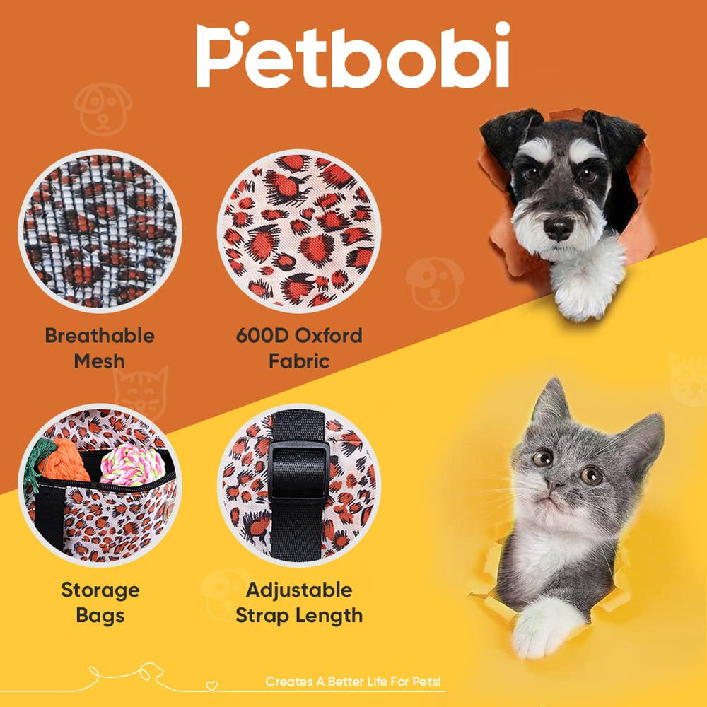 Petbobi Leopard seat fits Yorkies and Chihuahuas for snug travel