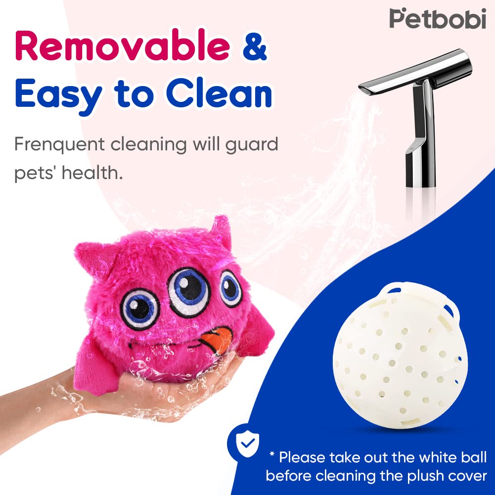 Petbobi Monster Active Ball plush cover removable for easy cleaning and care.