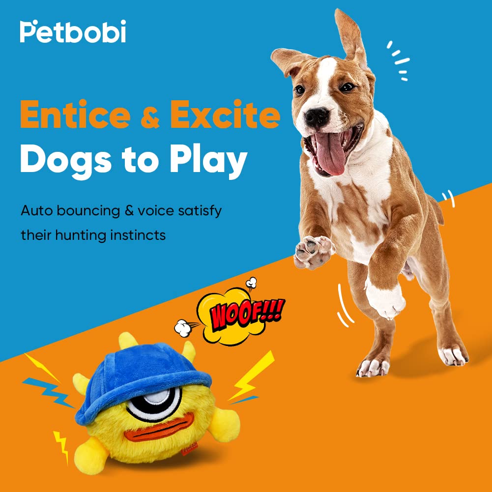 Petbobi Monster Active Ball in action shows squeak-driven engagement.