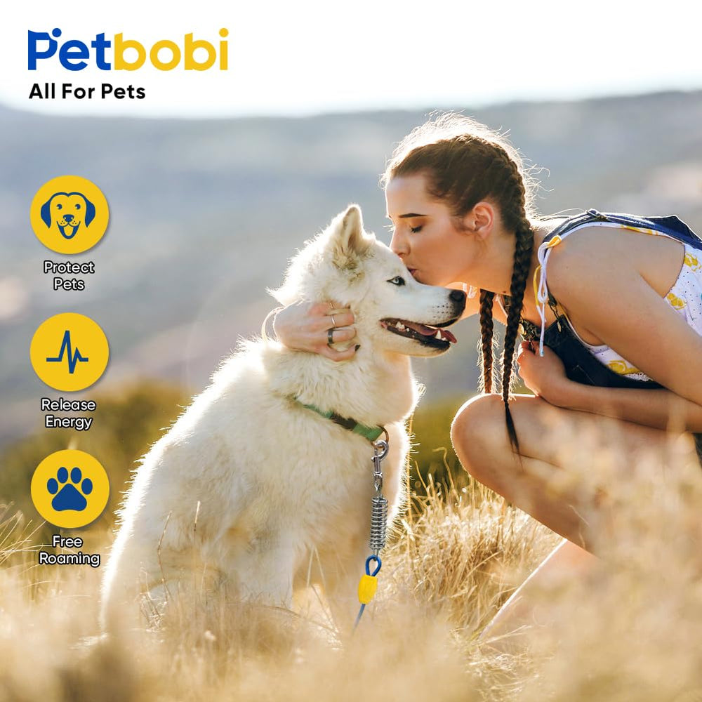 Petbobi package includes 30 ft leash and 16-inch stake for easy setup.