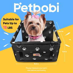 Petbobi booster seat side tubes provide a stable frame during rides