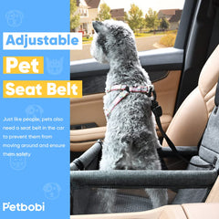 Petbobi booster seat with leash clip highlights safe restraint during trips