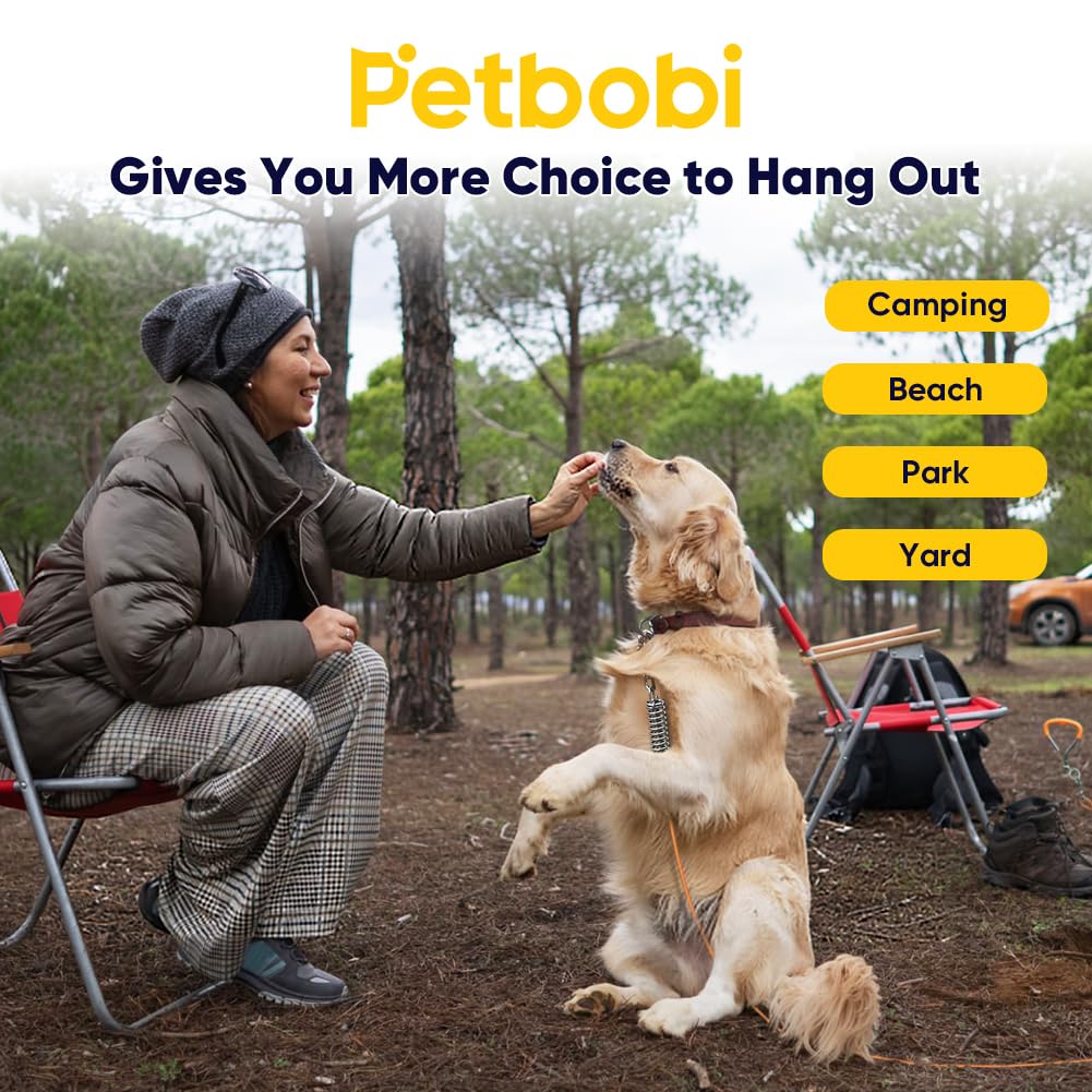 Petbobi PVC-coated cable stays weatherproof and chew-resistant for long-lasting outdoor use.