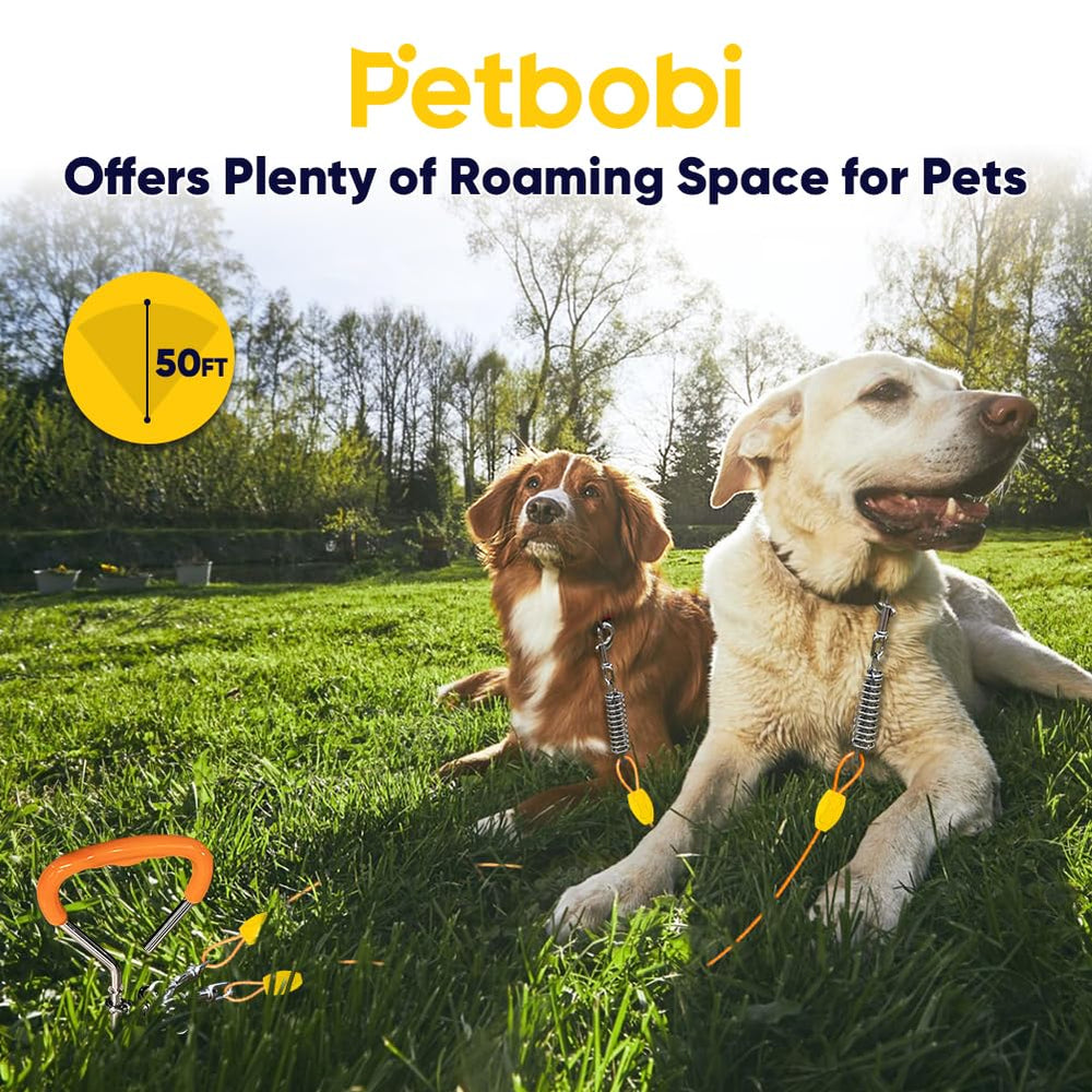 Petbobi 360-degree rotating clips prevent tangles during active dog play.