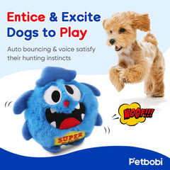 Petbobi Upgrade toy shows auto-squeak and bounce to excite puppies.