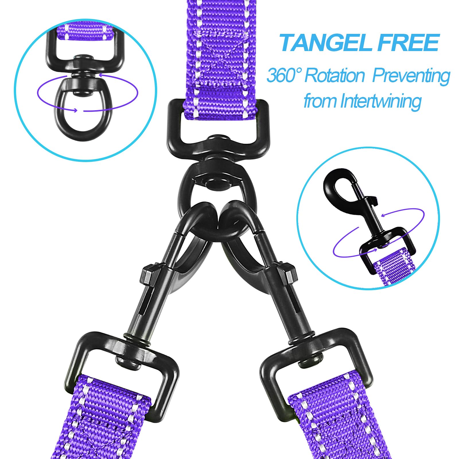 PetBonus four padded handles provide comfortable grip for longer, easier two-dog strolls.