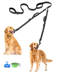 PetBonus Double Dog Leash with 360° swivel reduces tangles during two-dog walks.