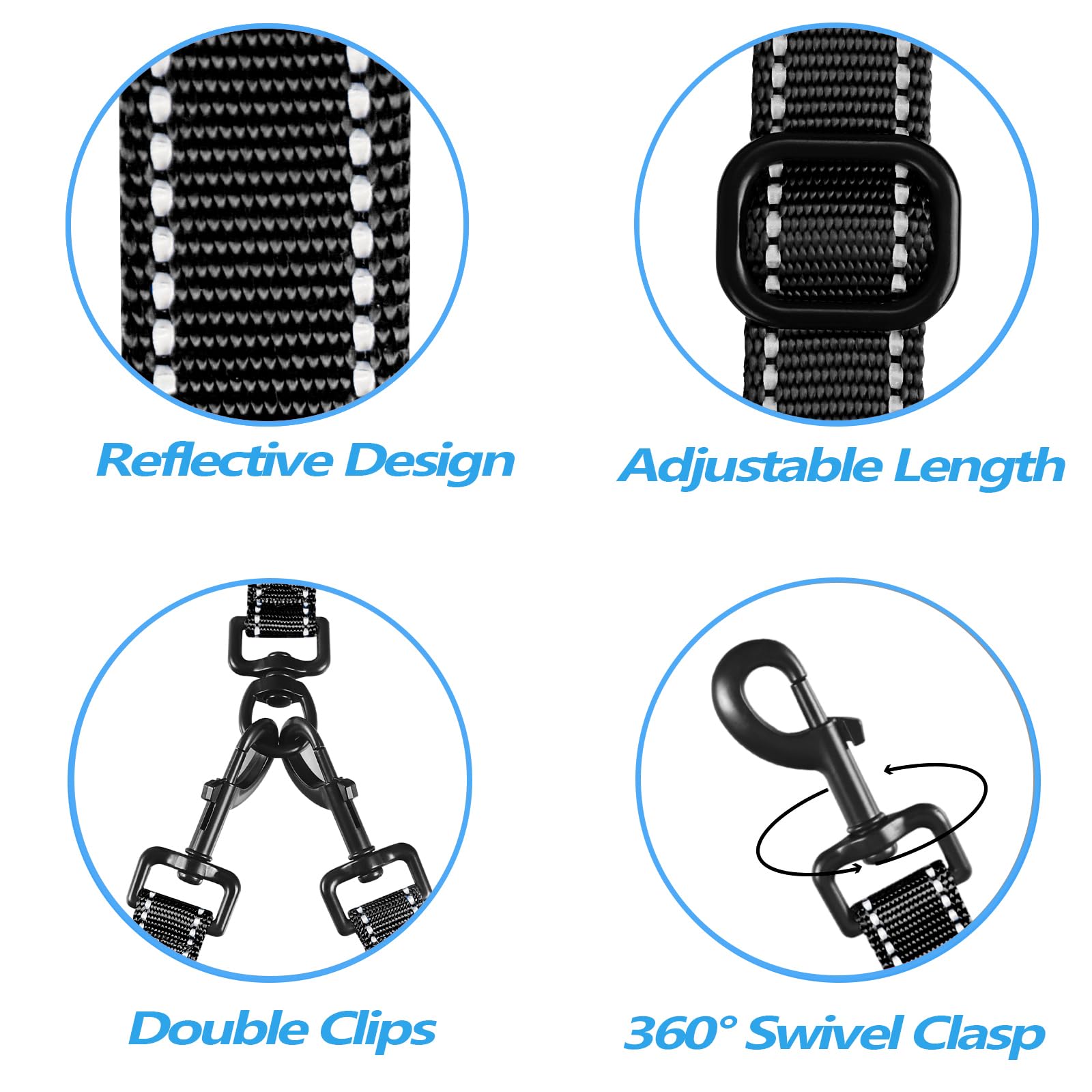 PetBonus weather-proof nylon leash stands up to daily use with sturdy hardware.