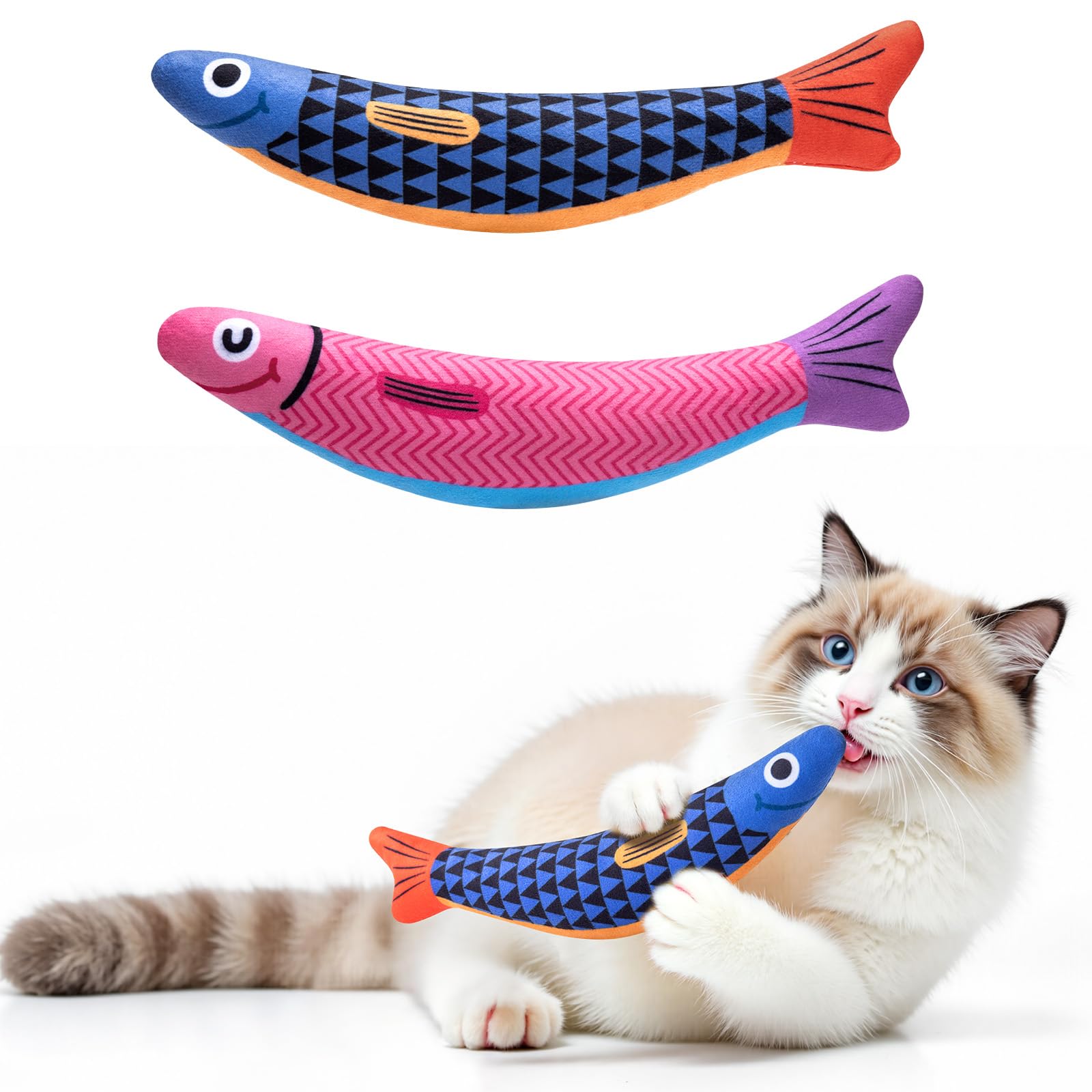 PetBusy 5000mg catnip and silvervine fish toy captivates indoor cats and boosts playful energy.