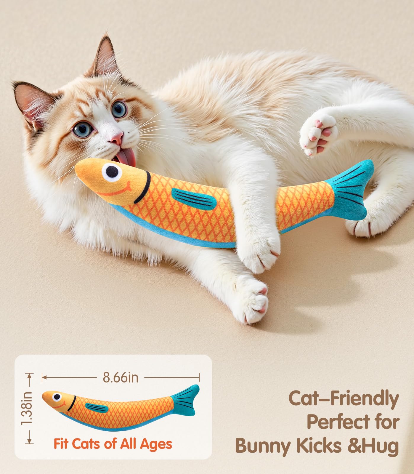 PetBusy fish-design cat toy invites pounce-and-kick play