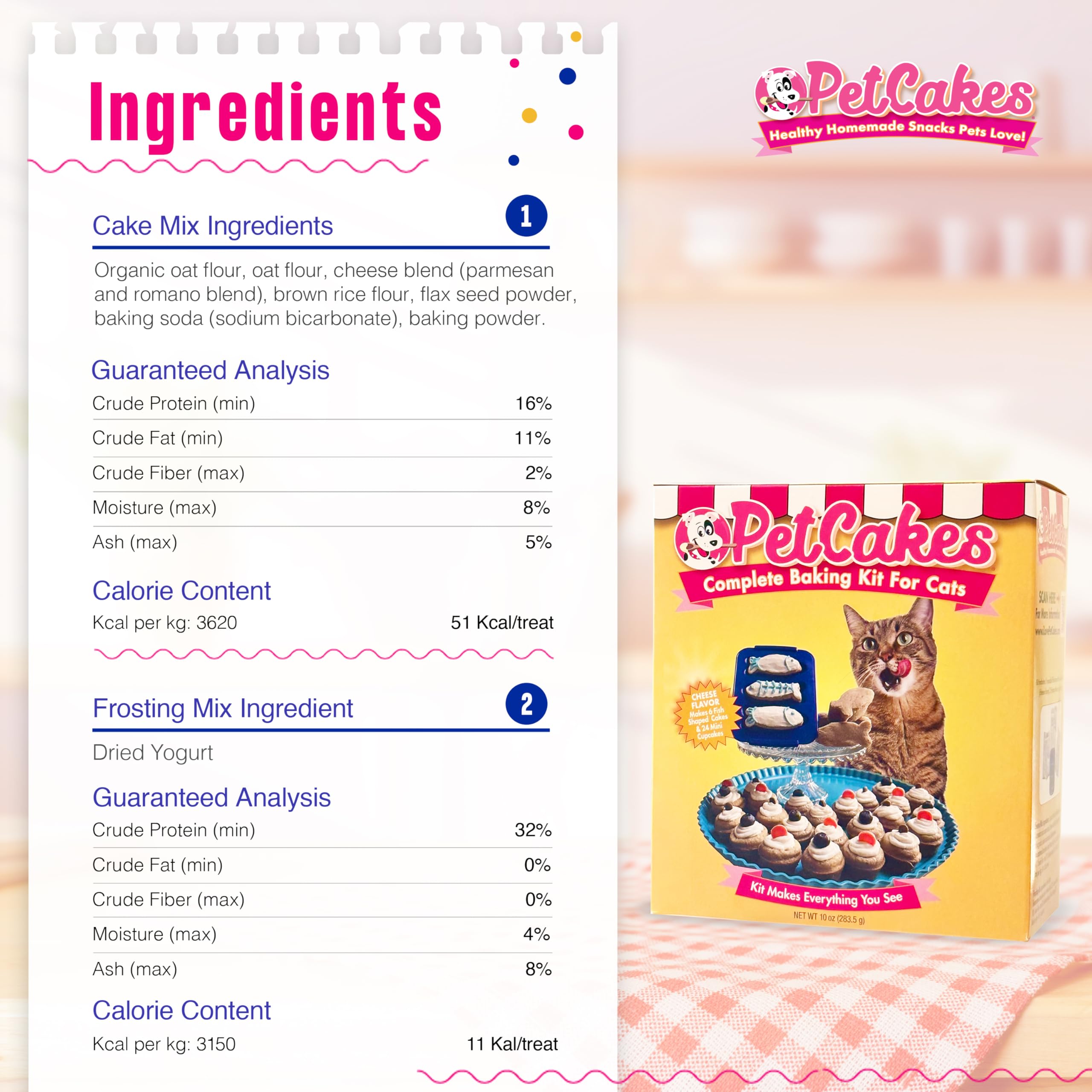 PetCakes cheese flavor mix for tasty cat treats.