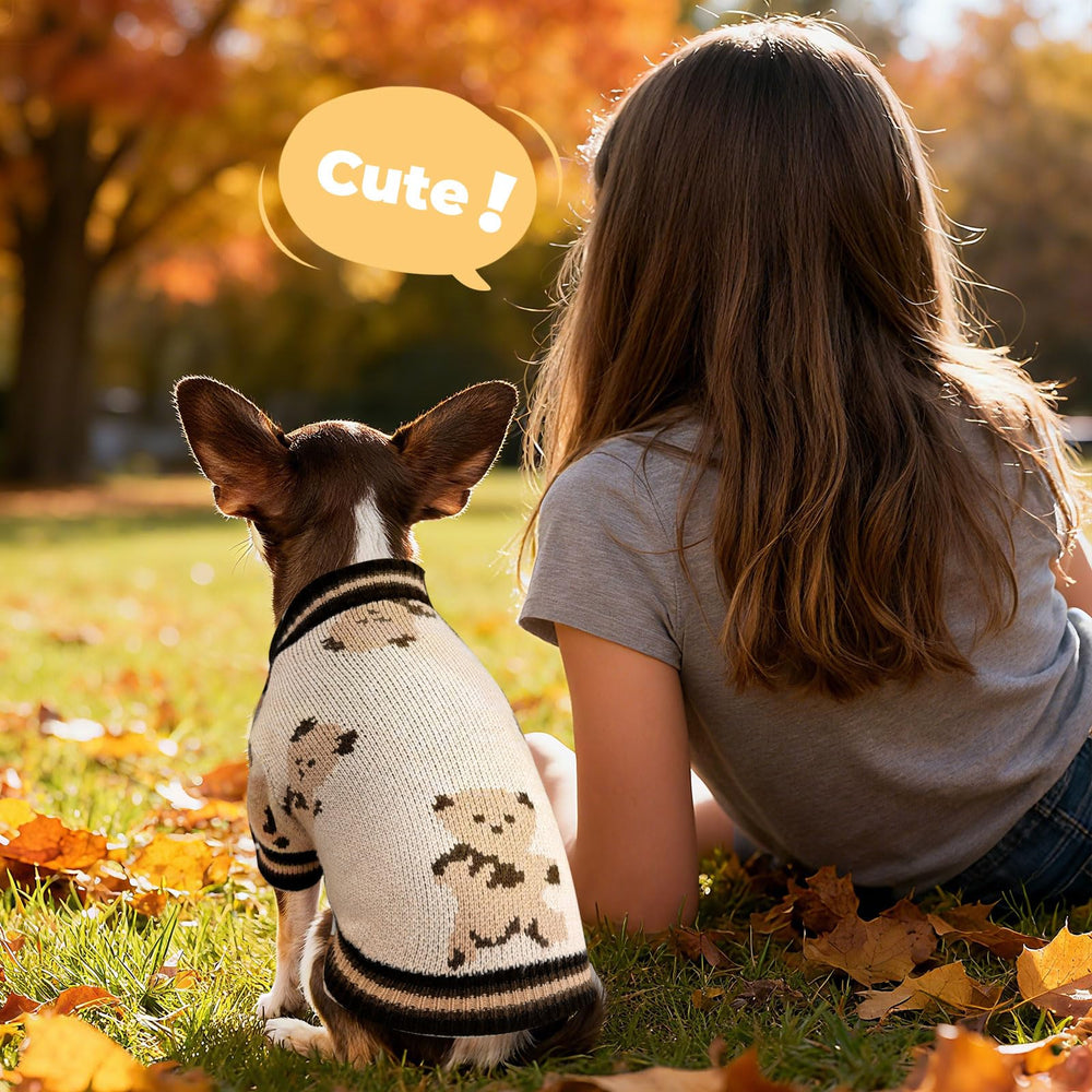 PETCARE cardigan-style dog sweater with easy-on design for quick outfitting