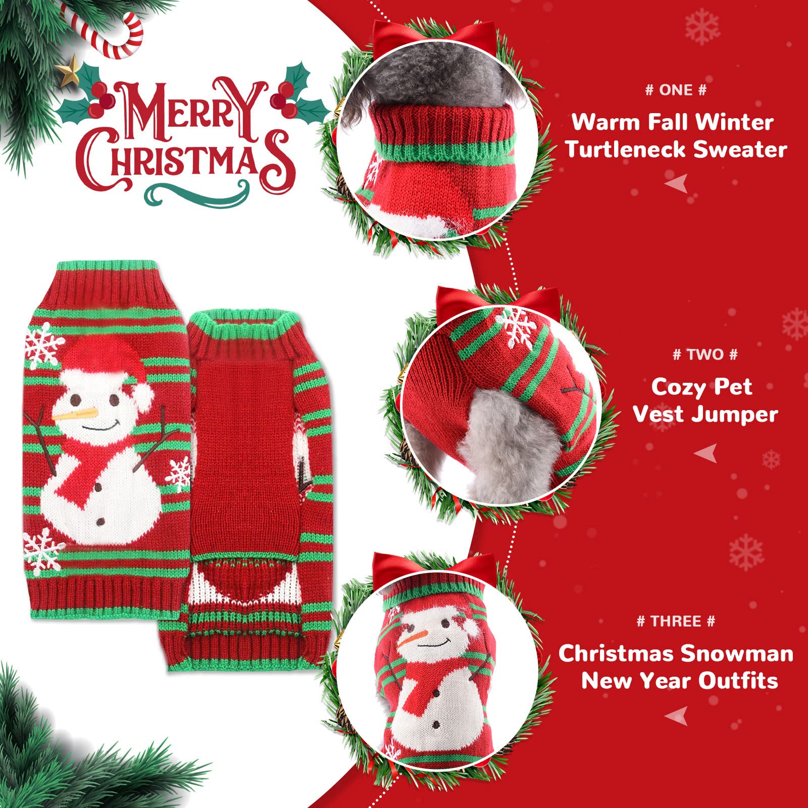 PETCARE Christmas Dog Sweater model wearing festive holiday outfit on puppy.