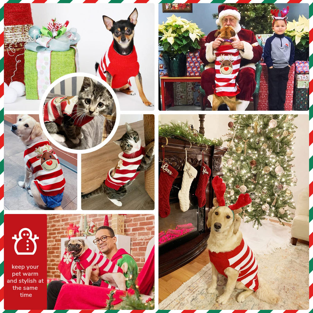 Petcare Christmas dog sweater with snowflakes and trees for holiday gatherings