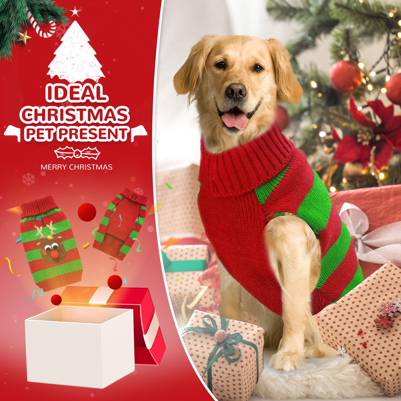 Petcare Christmas sweater available in multiple sizes for many breeds