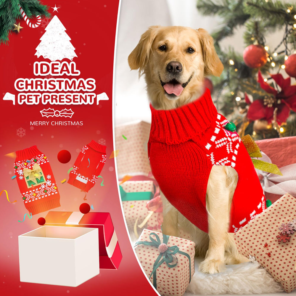 Petcare dog christmas sweater at holiday party, photo-ready moment