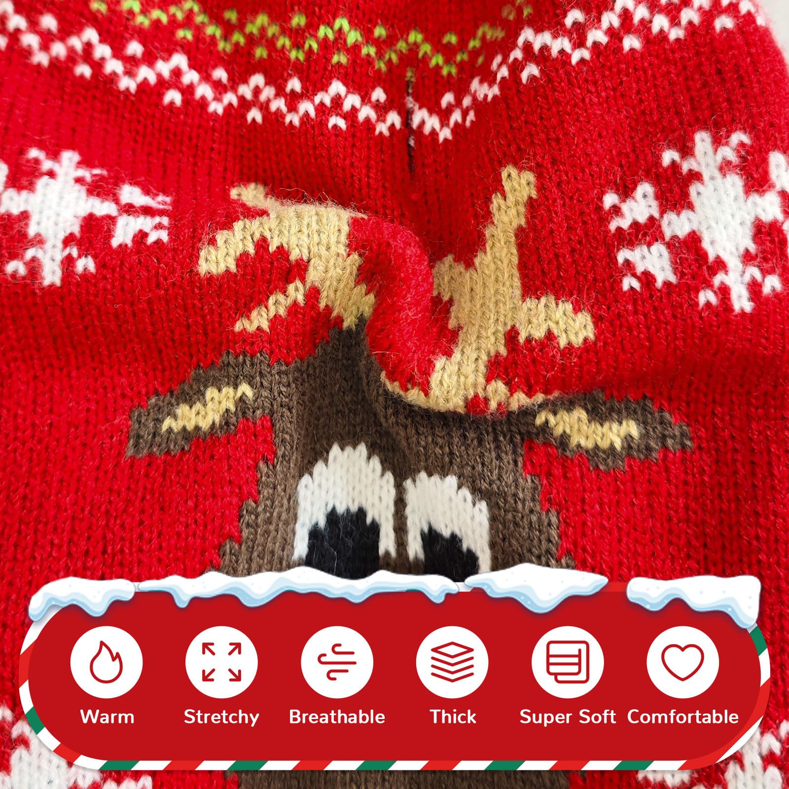 Petcare dog Christmas sweater washable easy-care closeup