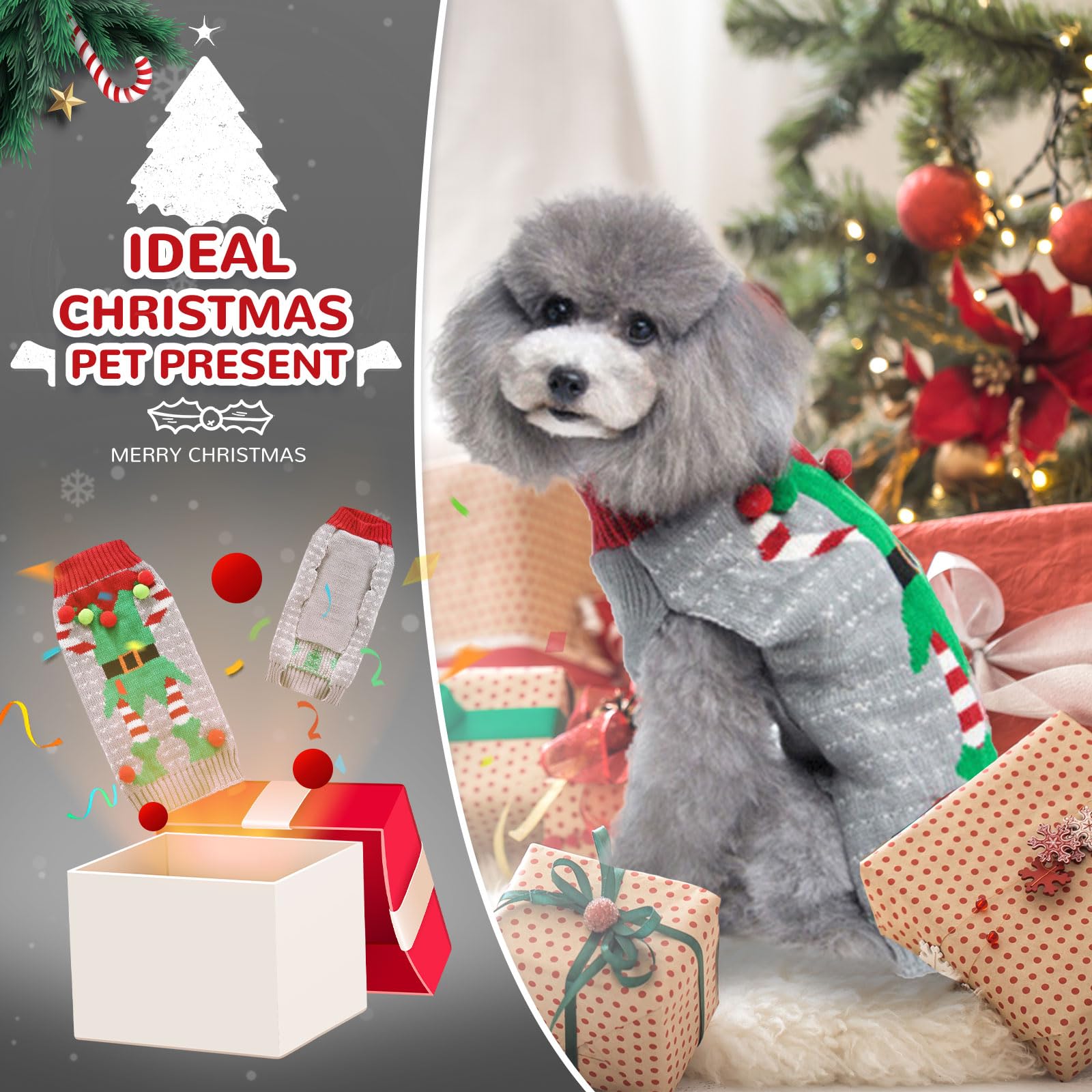 PETCARE dog christmas sweater size chart helps find the perfect fit.