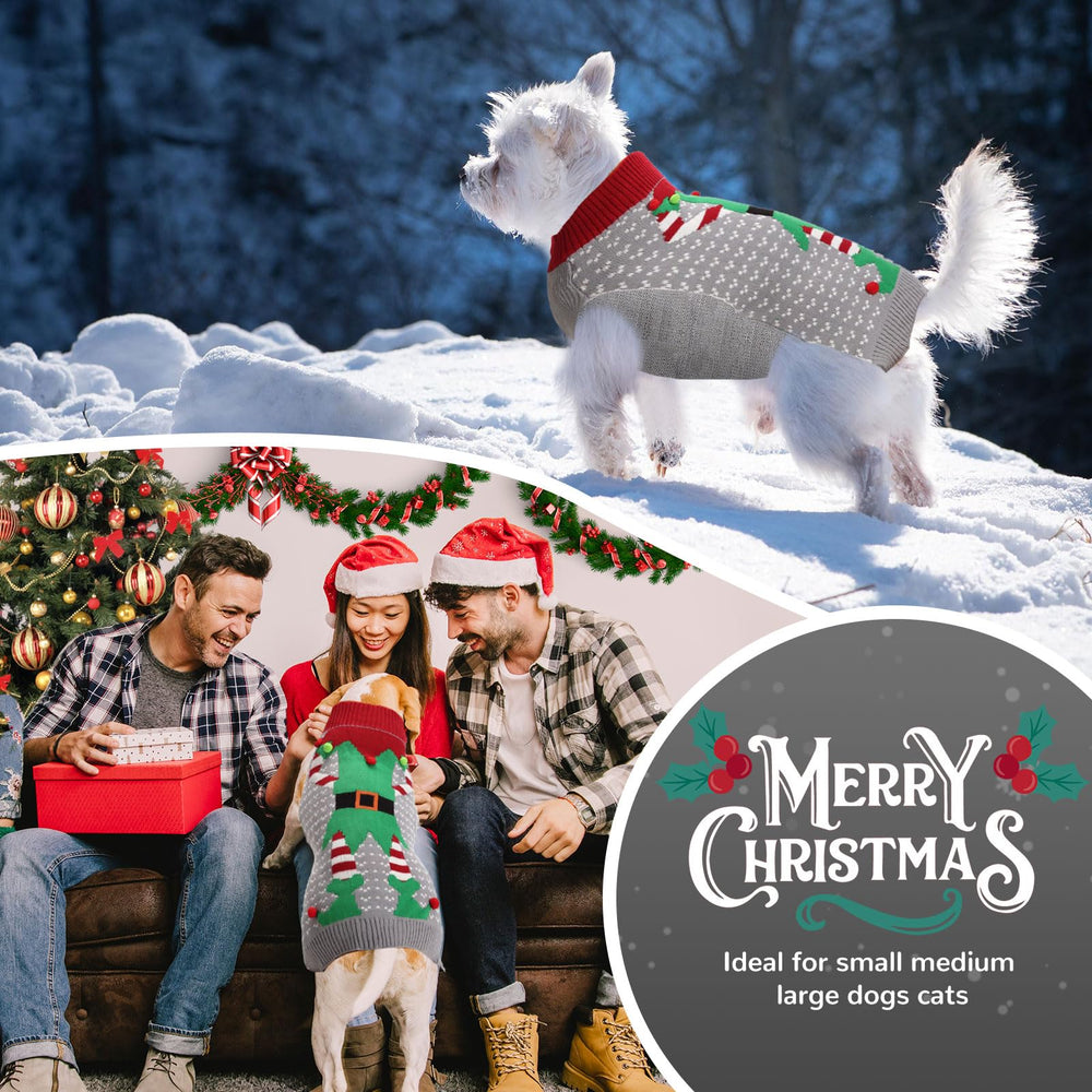 PETCARE dog christmas sweater stretchy opening aids quick dressing and comfort.