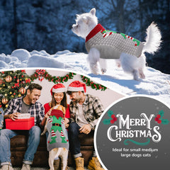 PETCARE dog christmas sweater stretchy opening aids quick dressing and comfort.
