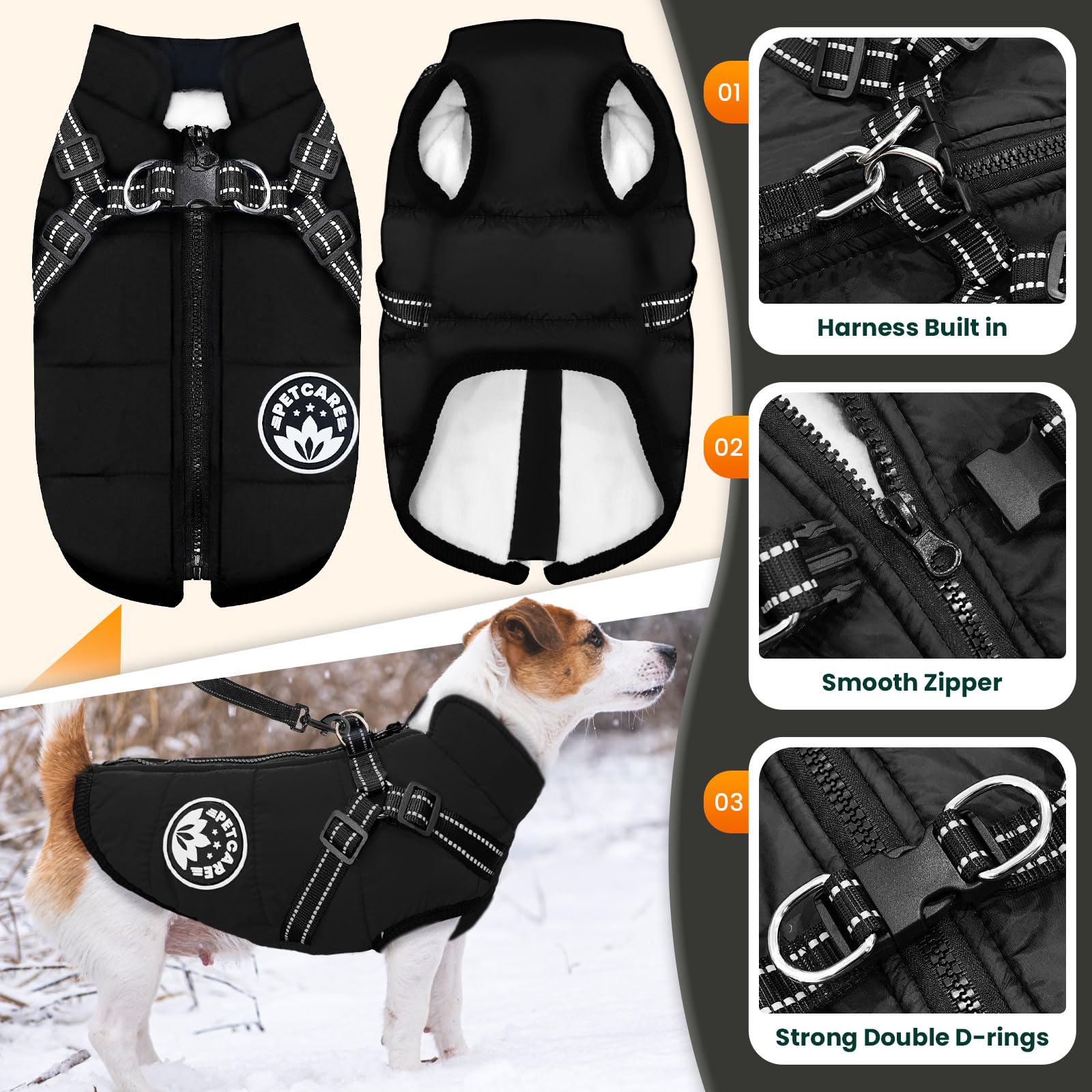 PETCARE Coat available in five colors and eight sizes for fit variety.