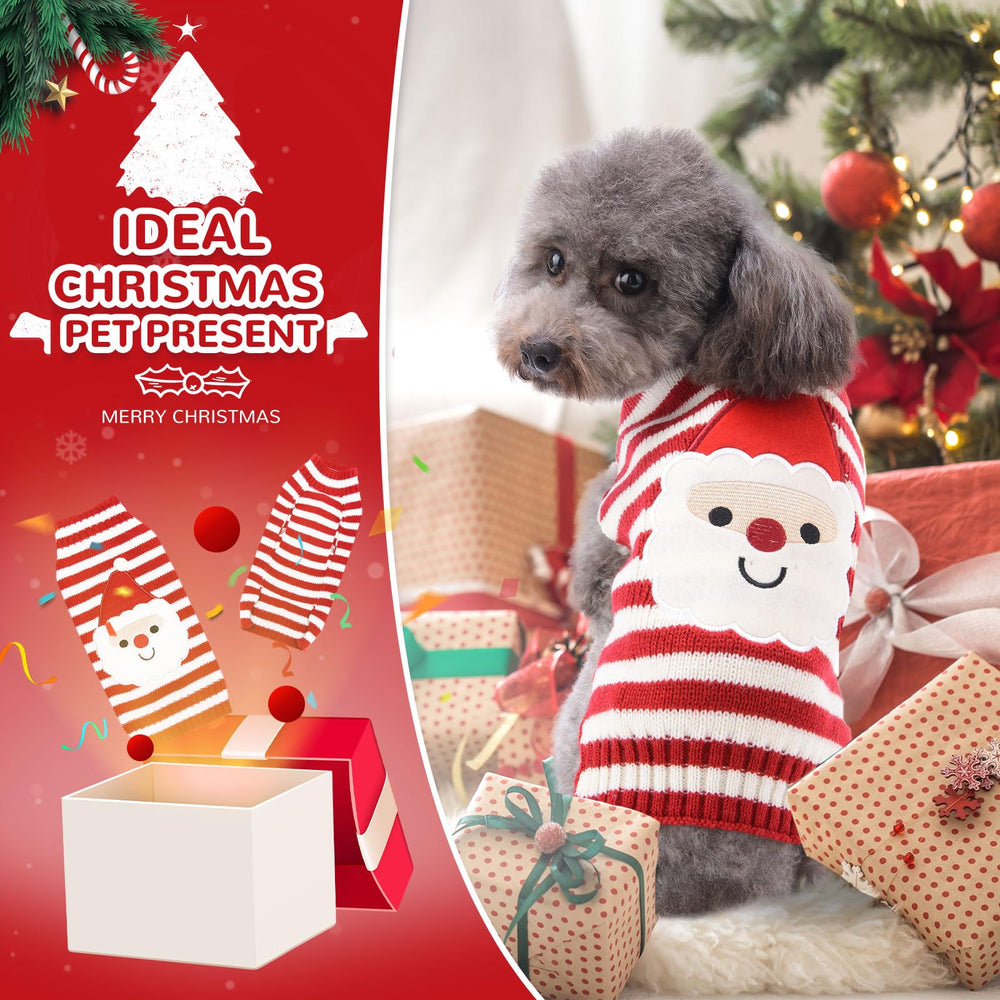 PETCARE Santa Dog Sweater dog wearing for festive party photos.