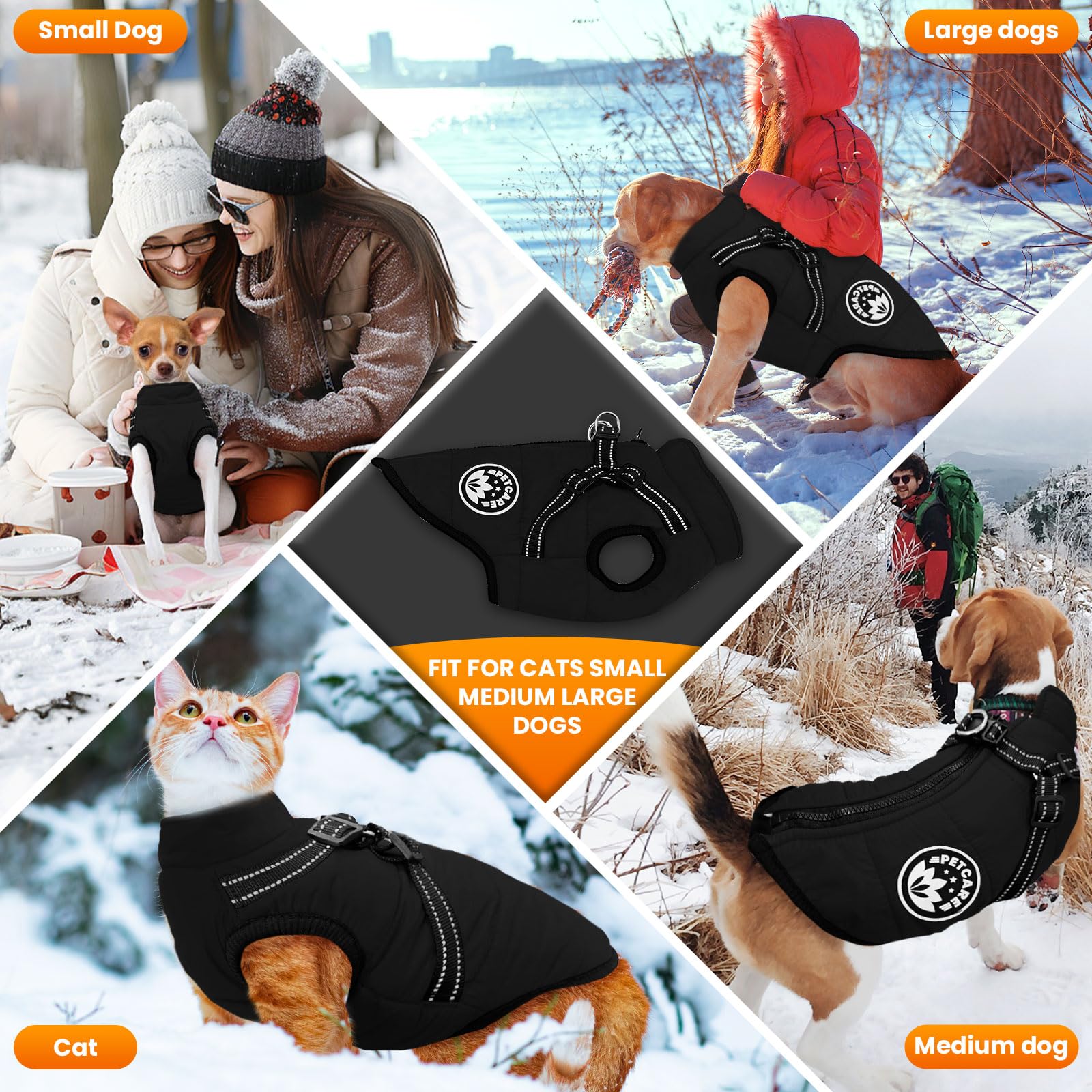 PETCARE Step-in zipper closure makes dressing quick and secure.