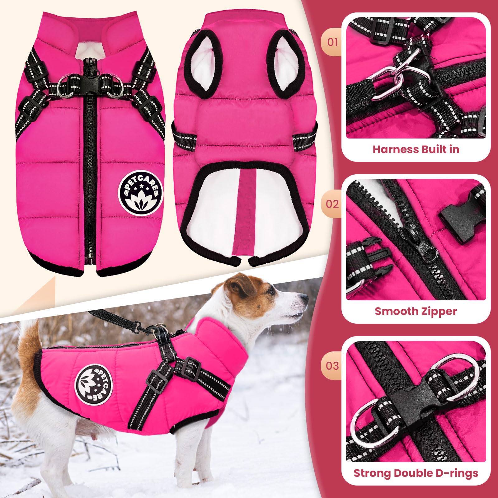 PetCare Winter Coat—5 color options to suit style and mood.