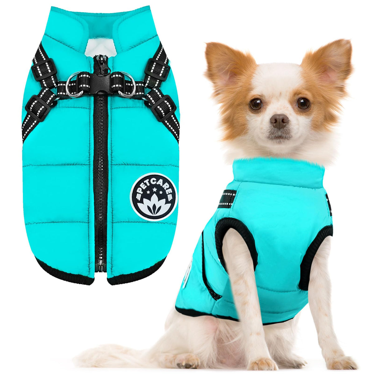 Petcare winter dog coat with warm fleece lining for cozy cold-weather warmth.