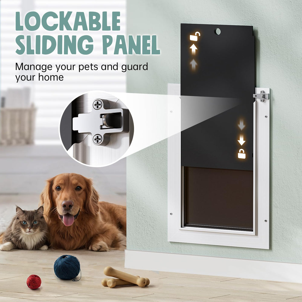 PETCOMING locking panel supports controlled access for pets up to 45 lb.